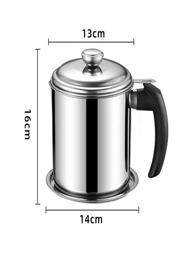 HEJISUN Oil Strainer Pot Grease Can - Stainless Steel Cooking Grease Container, Reuse Oil Storage (Best Oil Shaver) Can Container with Removable Filter Anti-Scalding Handheld, Lid for Cooking - Image 3